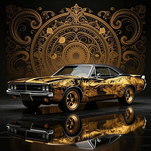 1969 Dodge Charger with Gold Leaf Design