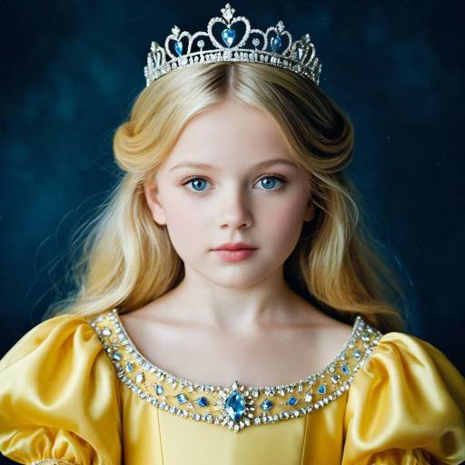Realistic Cinderella Girl in Yellow Dress