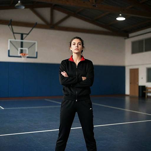 Strong Woman in Gym Setting