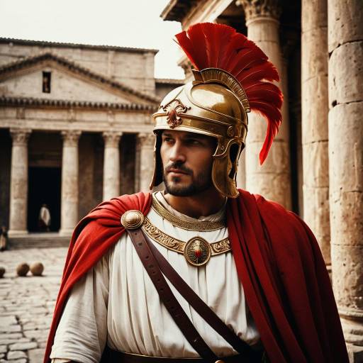 Dramatic Roman Portrait with Classical Attire