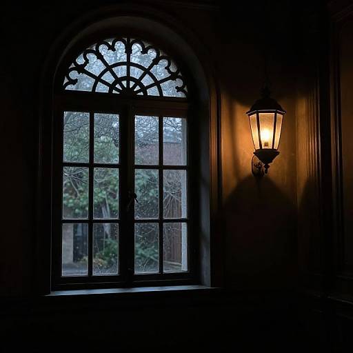 Cinematic Dark Room with Lantern