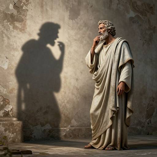 Ancient Philosopher's Surreal Shadow