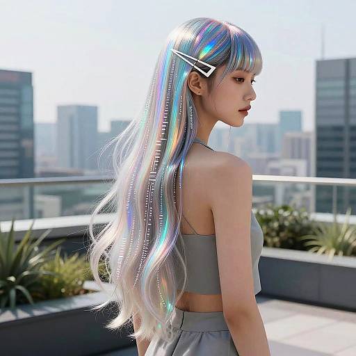 Futuristic Female with Hologram Hair