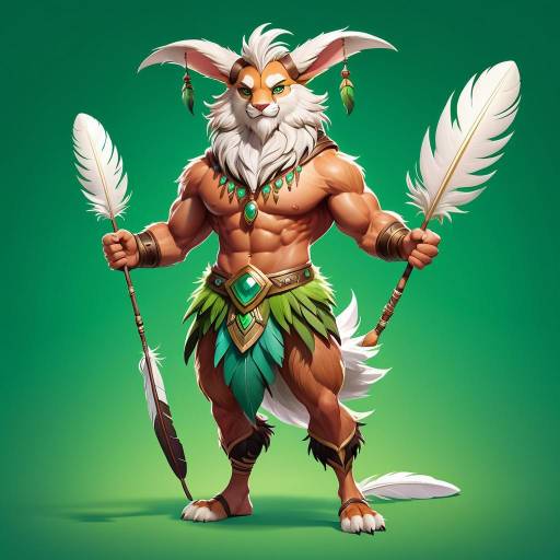 Fluffy Creature with Giant Feather Fluffy Creature with Giant Feather