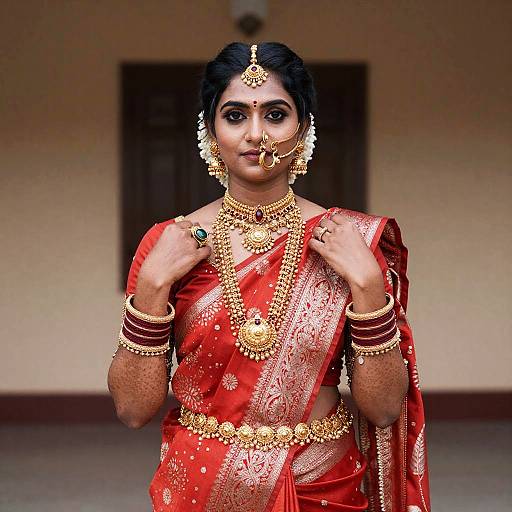 Gujarati Bride in Traditional Saree