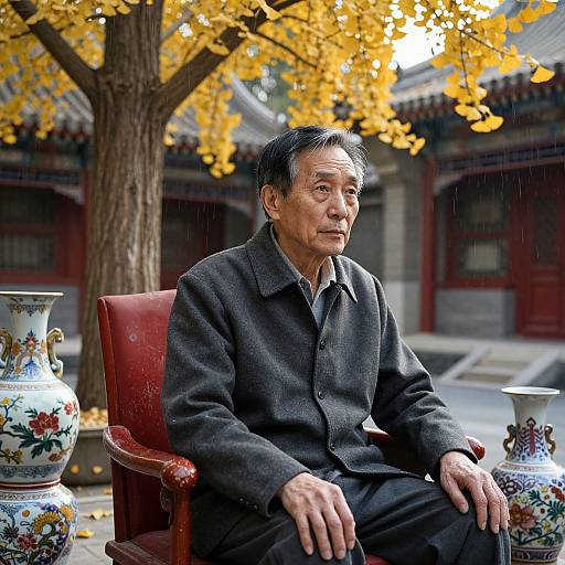 Hyper-Realistic Elderly Chinese Portrait