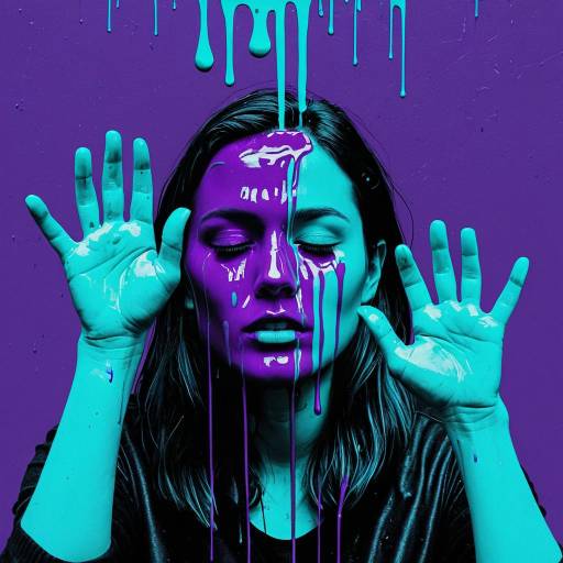 Psychological Portrait with Dripping Paint
