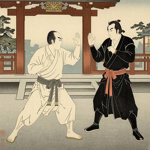 Unarmed Combat in Japanese Temple