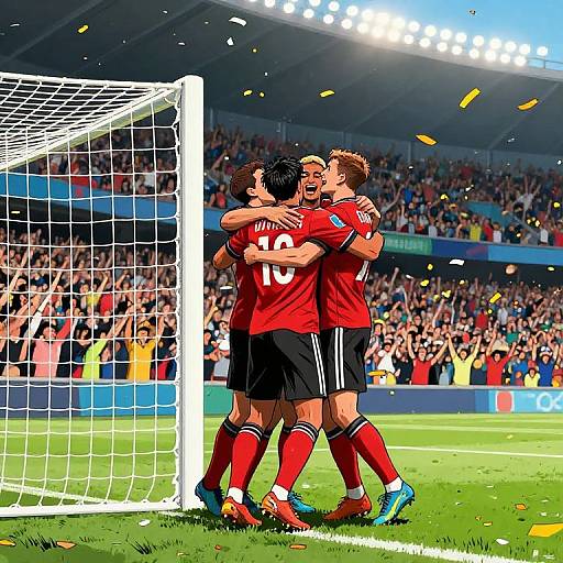 Triumphant Football Goal Celebration