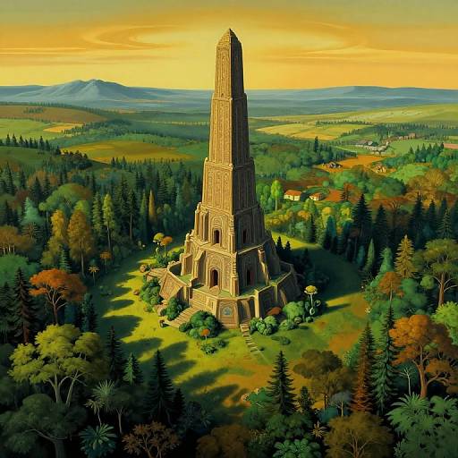Surreal Tower in Enchanted Forest