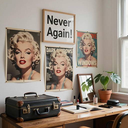 Vintage Desk Scene with Marilyn Monroe