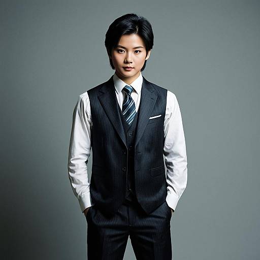 Stylish Asian Gentlemen Outfit Portrait