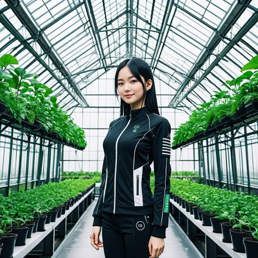 Confident Entrepreneur in Futuristic Greenhouse