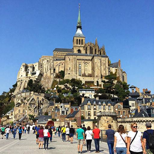 Bustling Scene at Mont Saint-Michel
