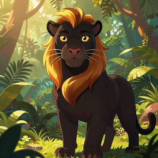 Majestic Female Black Panther Illustration