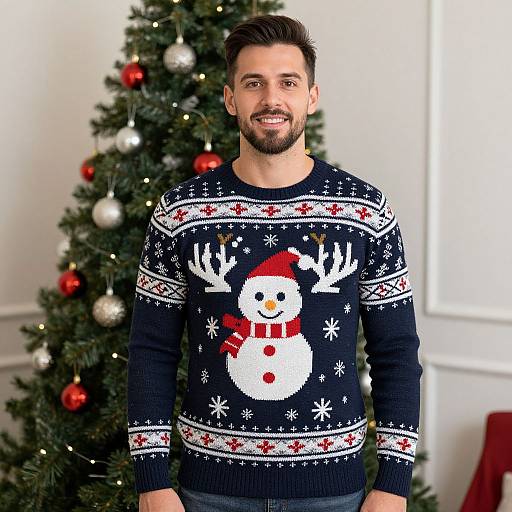 Man in Christmas Sweater Costume