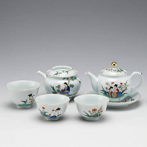 Japanese Hand-Painted Tea Set
