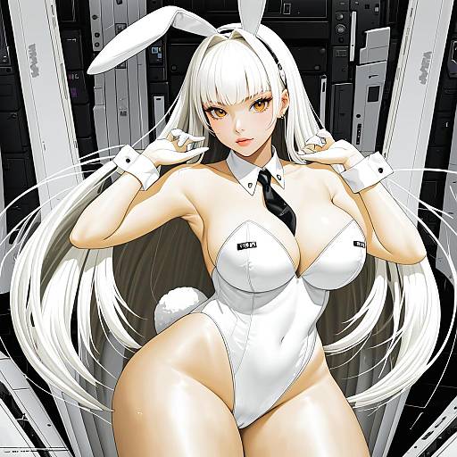 Illustration of Blanc (nikke), goddess of victory: nikke in the style of Rella