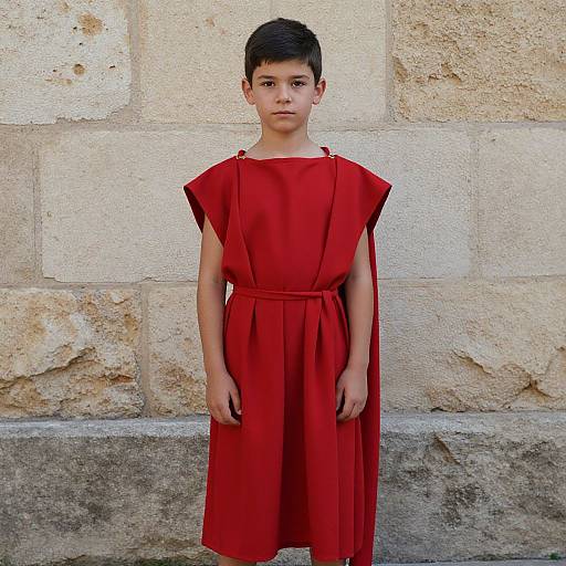Boy in Roman Toga Costume