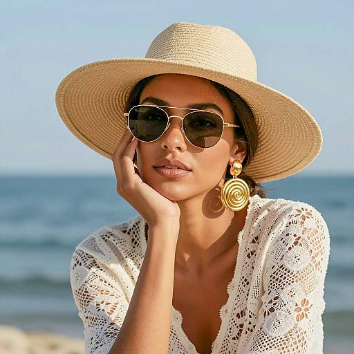 Elegant Beachside Portrait of a Woman