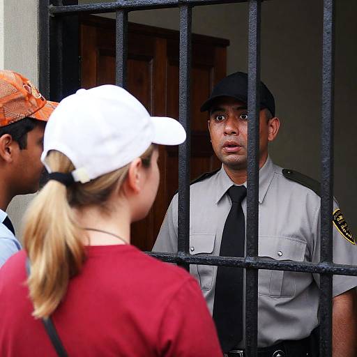 Surprised Guard Behind Iron Bars