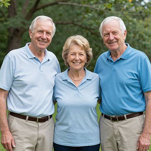 Smiling Seniors Outdoors Together