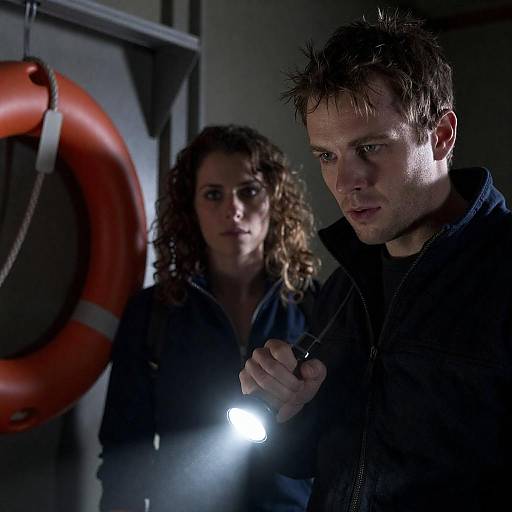 Intense Moment in Industrial Shadows