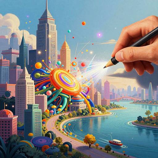 Surreal Erase and Replace Cityscape