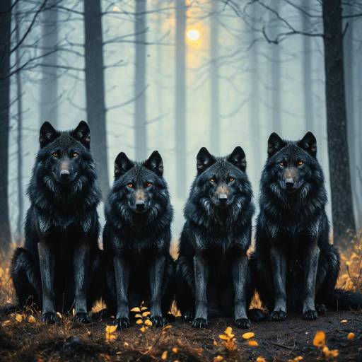 Fantasy Art of Wolves in Fog Fantasy Art of Wolves in Fog