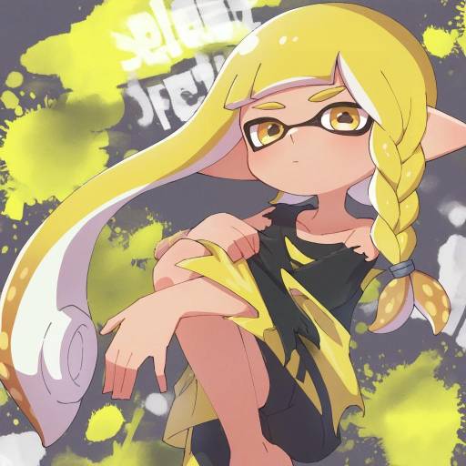 Illustration of Agent 3 (splatoon 3), splatoon (series) in the style of Kamidan