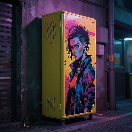 Vibrant Cyberpunk Alley at Night