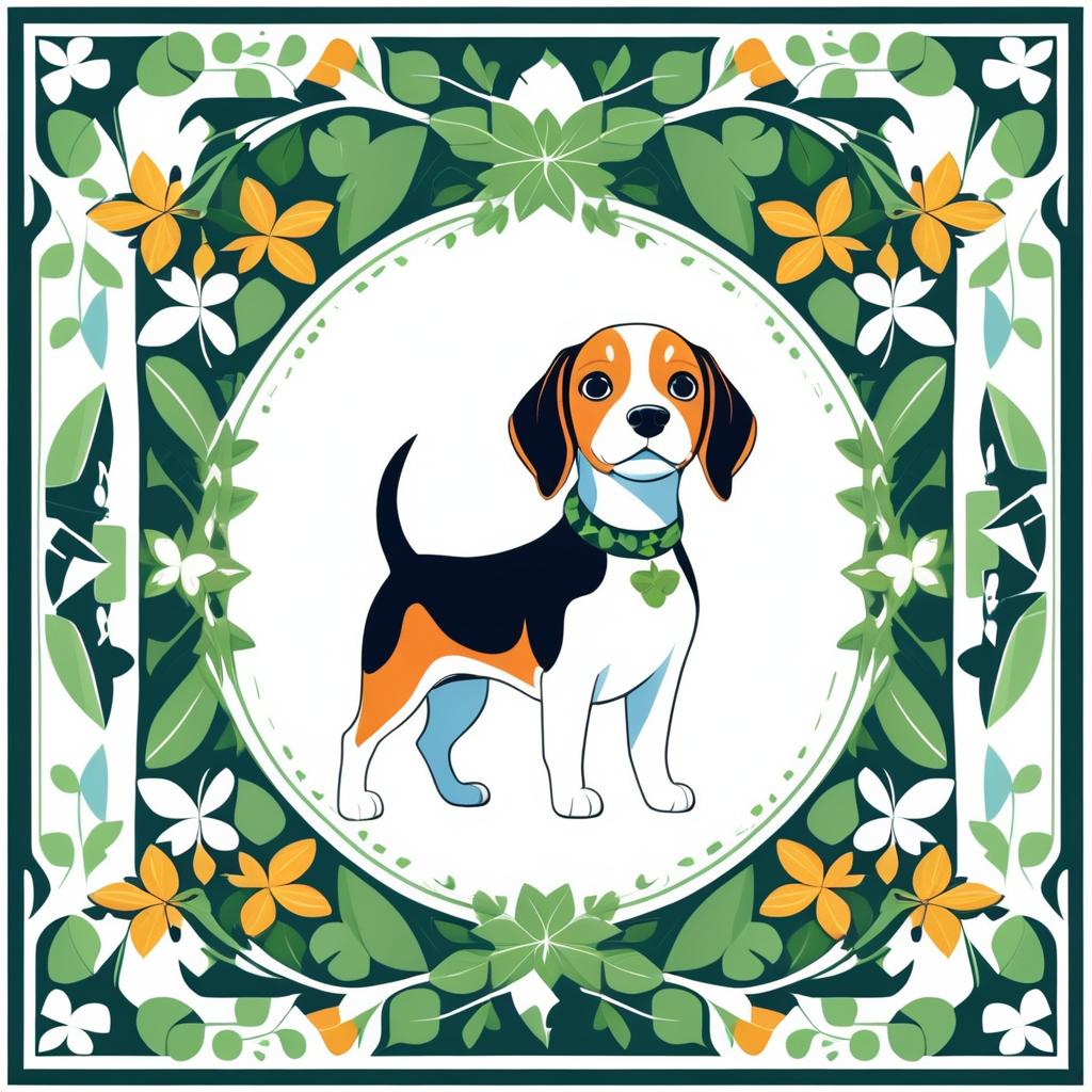 Charming Ivy and Beagle Scarf Design