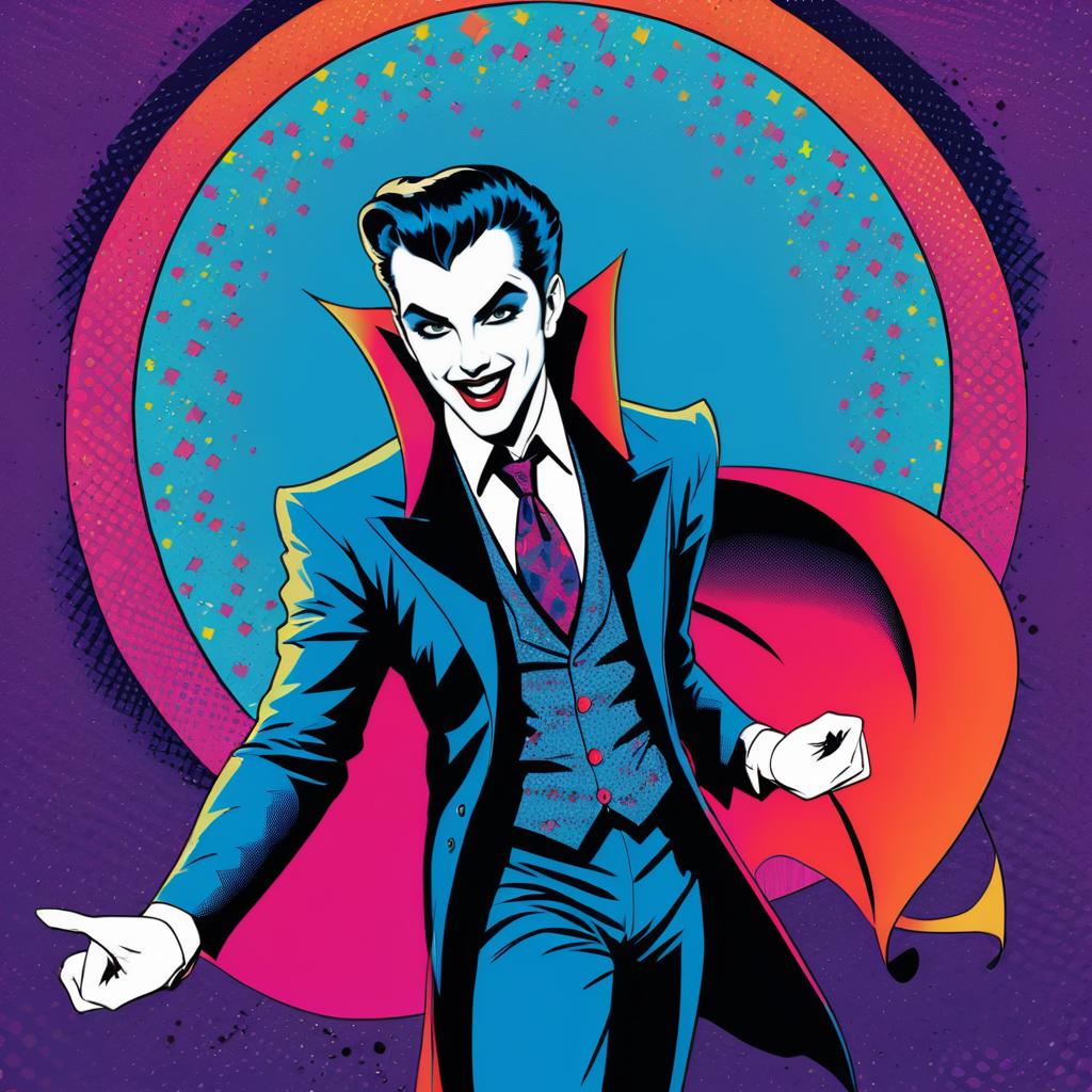 Vibrant Vintage Vampire Comic Art