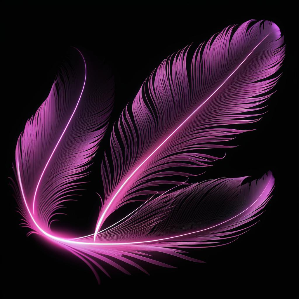 Elegant Pink Feather Light Painting Design