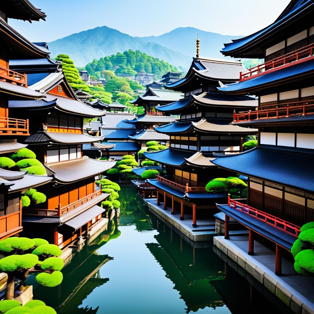 Vibrant Feudal Japan Cityscape Adventure