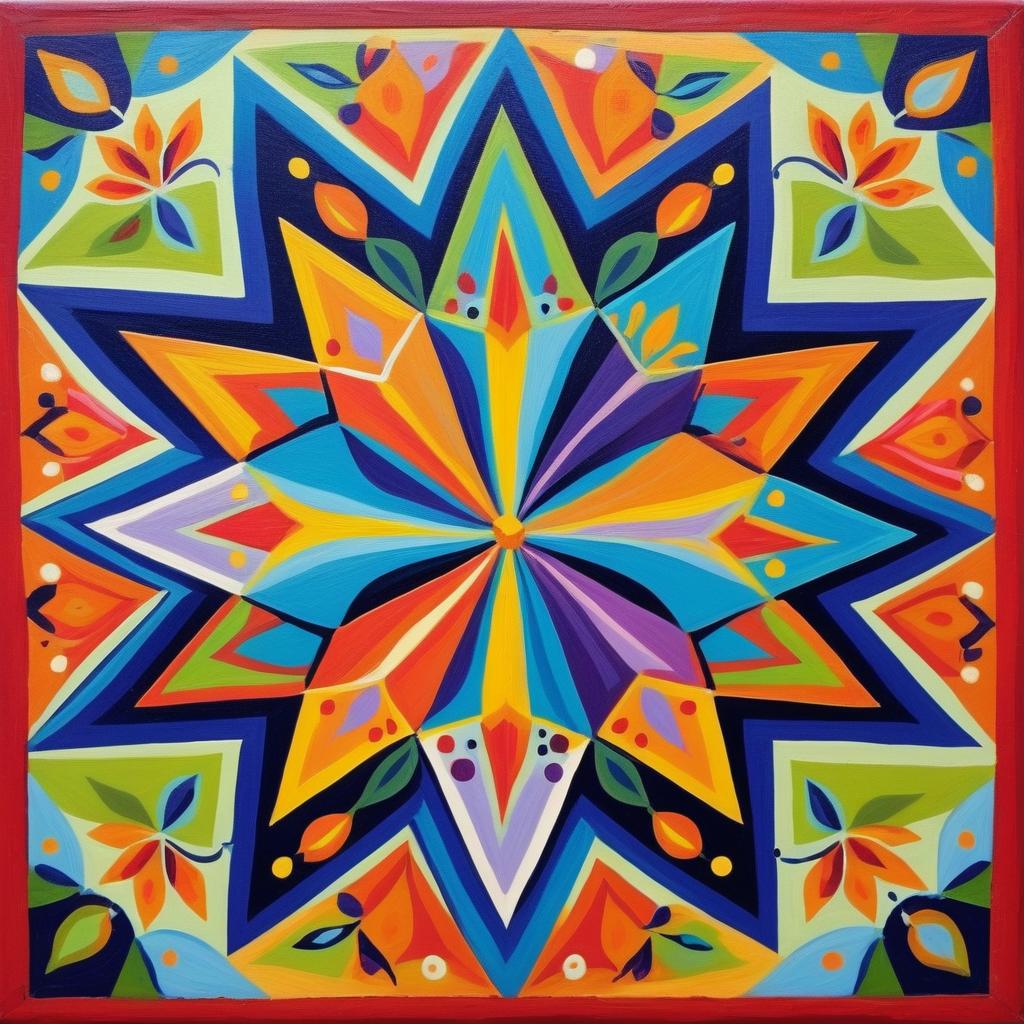 Colorful Whimsical Folk Art Star Design