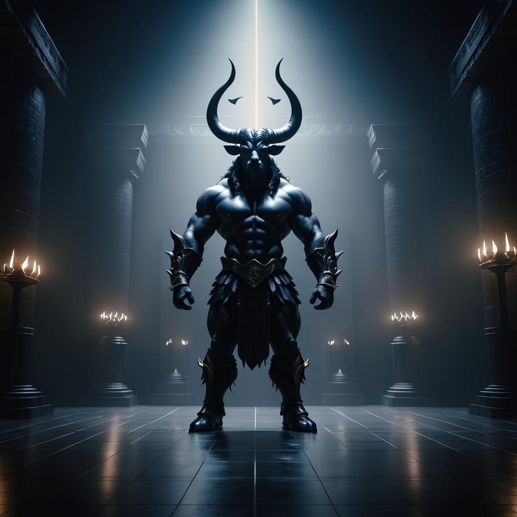 Majestic Minotaur Guarding the Labyrinth