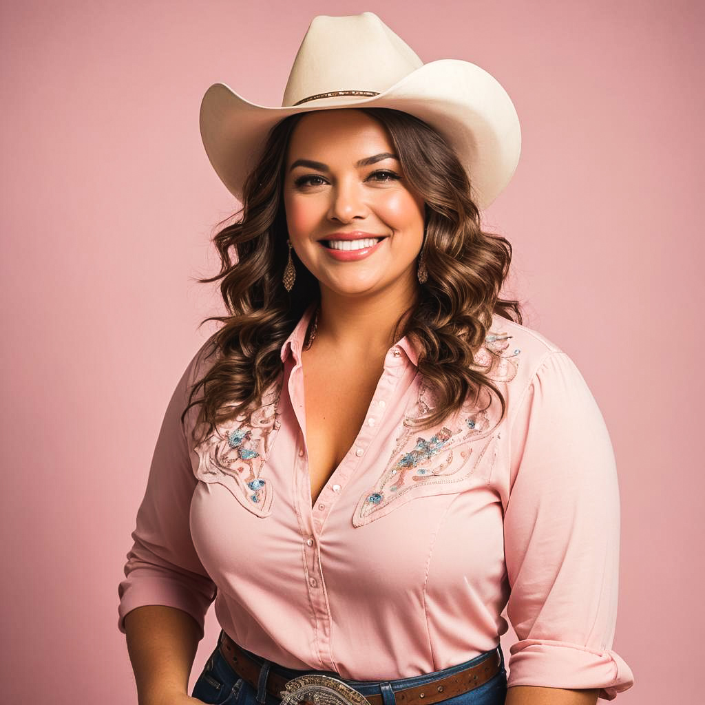 Charming Plus-Size Line Dancer Portrait