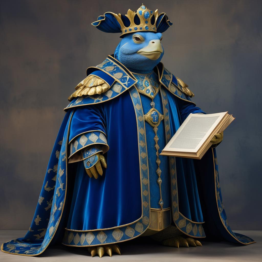 Regal Anthropomorphic Turtle King in Velvet