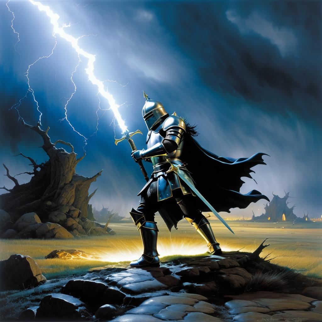 Electrifying Knight Emerges from Earth