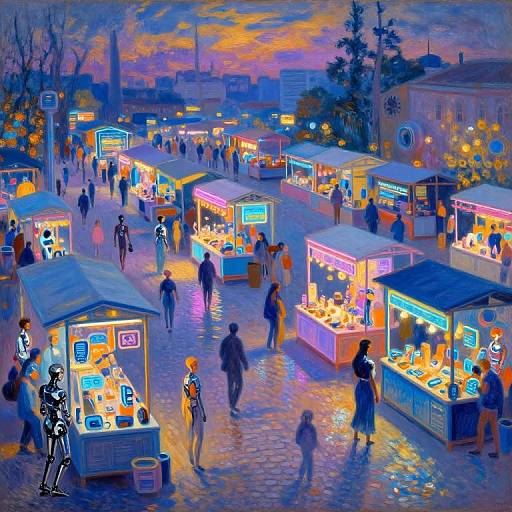 Impressionistic Futuristic Cyber Market