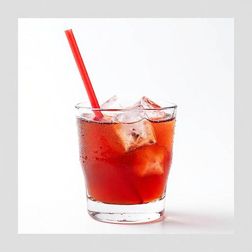 Vibrant Red Cocktail with Ice