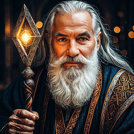 Ancient Mage with Glowing Staff