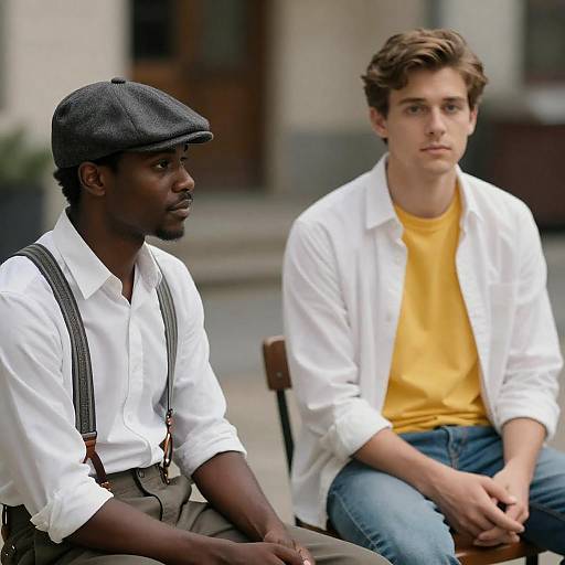 Portrait of Two Men on Chairs