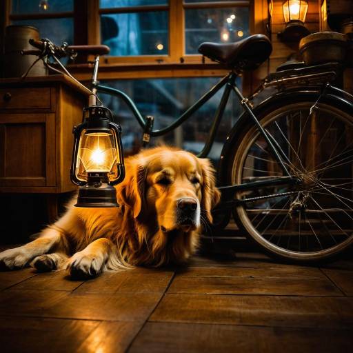 Golden Retriever Napping in Warm Lighting Golden Retriever Napping in Warm Lighting
