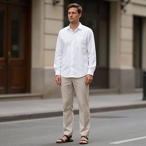 Casual Man on Street Scene