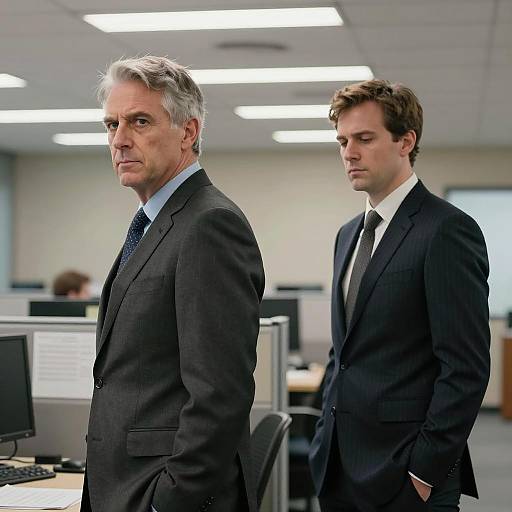 Two Serious Businessmen in Office