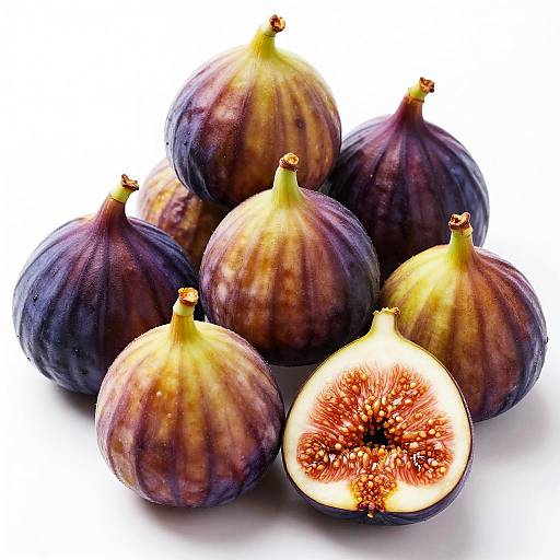 Colorful Ripe Figs on White Background