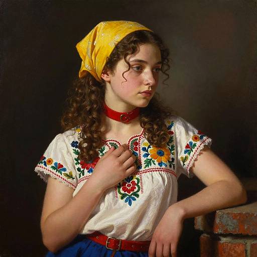 Portrait of Woman in Traditional Attire