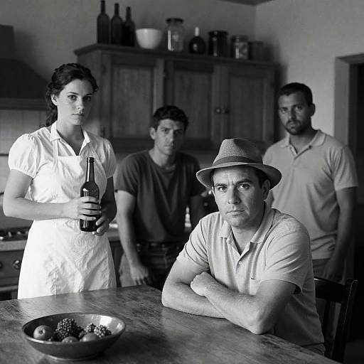 Rustic Kitchen Portrait in Black and White